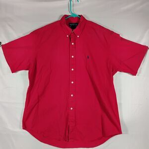 Ralph Lauren Blake Vintage Shirt Mens XL Button Down Red Blue Pony 100% Cotton